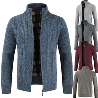 autumn and winter mens new wool sweater warm long sleeved sweater loose casual cardigan jacket jacket new mens clothing