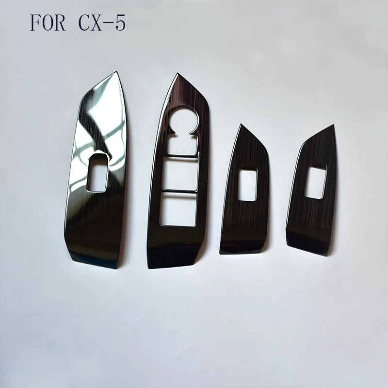 

Стайлинга автомобилей внутренняя дверь подлокотник Кнопка украшения отделка, покрытой качественным чехлом обновления пригодный для MAZDA CX-5...