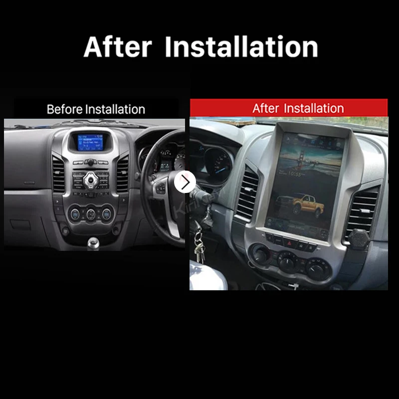 KiriNavi Telsa стиль вертикальный экран 12,1 ''2 Din Android 8,1 Автомагнитола для Ford Ranger автомобильный мультимедийный dvd-плеер 2012- wifi