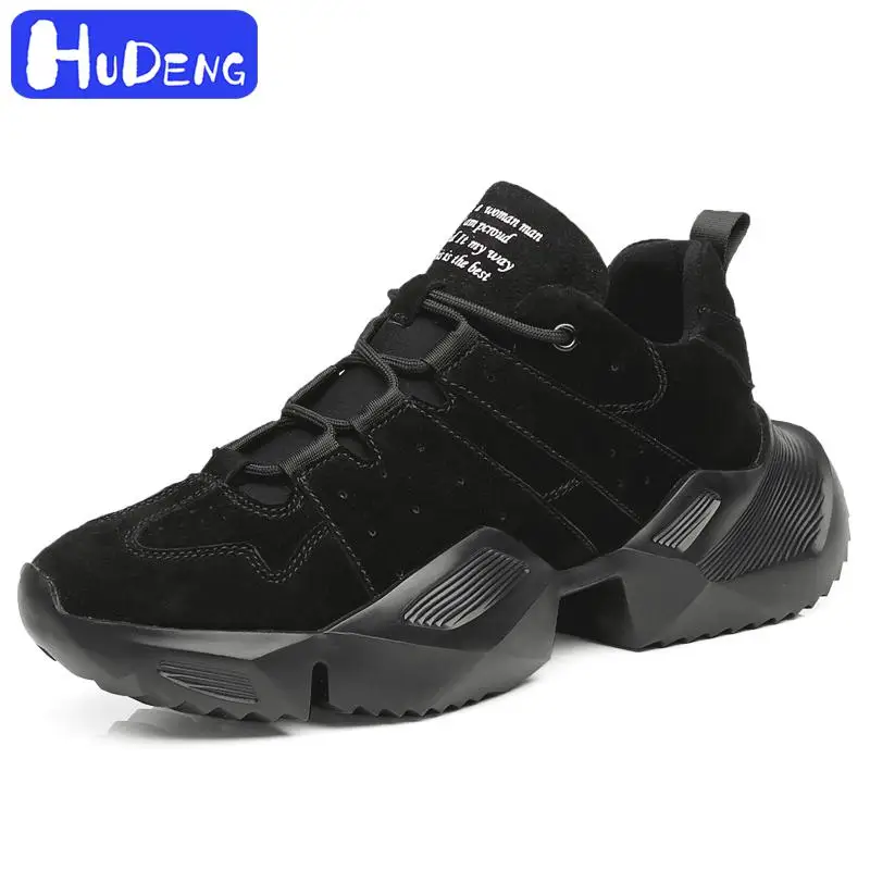 HUDENG Мужская обувь из коровьей замши дышащая мягкая Осенняя повседневная на