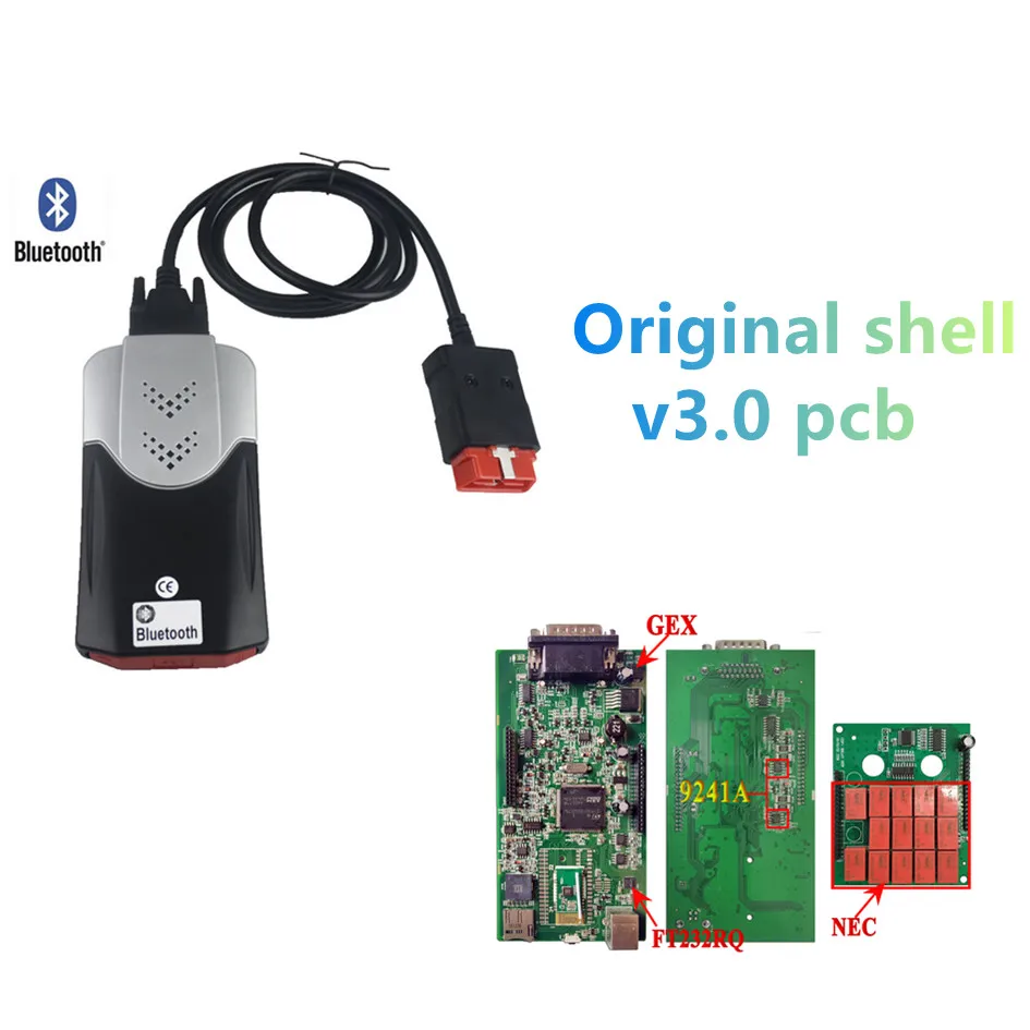 Диагностический сканер 3 0 PCB vd tcs pro 2017 R3 keygen bluetooth для delicht VD TCS PRO plus|Диагностические