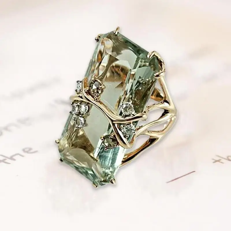 Винтажное кольцо Peridot с цирконием обручальные кольца для женщин и мужчин размер 6