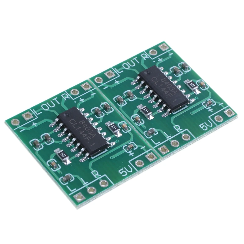 

Super Mini PAM8403 2*3W D Class Digital Amplifier Board 2.5-5V USB Power Green+Silver