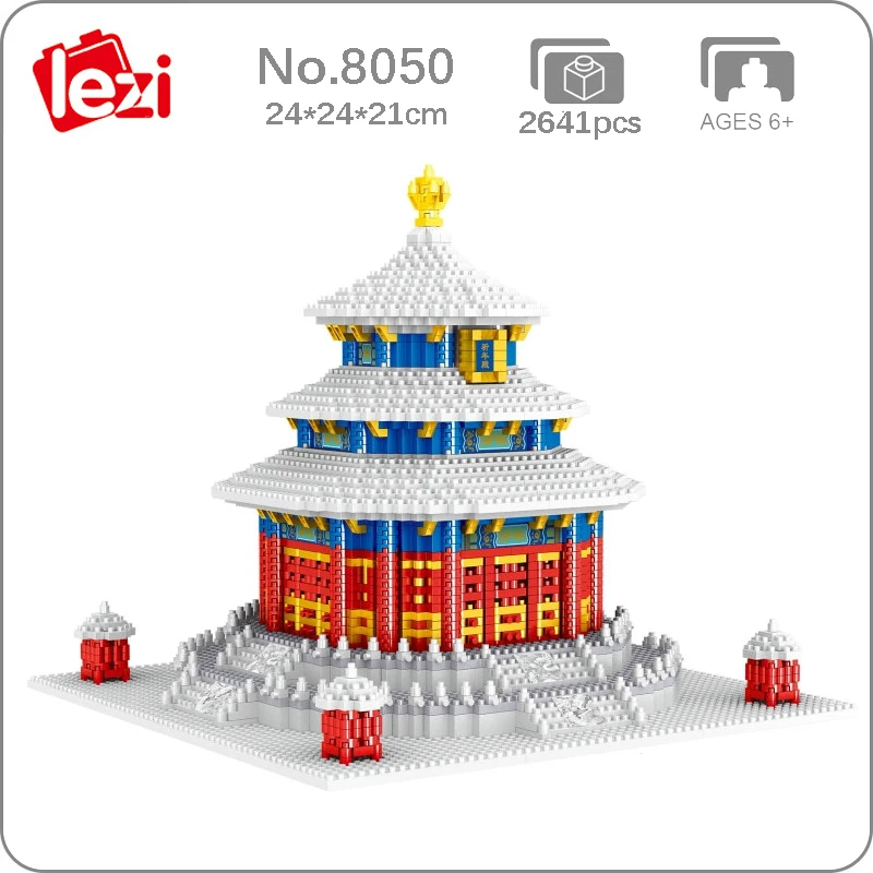 

Lezi 8050 City Architecture Ancient Temple of Heaven Model Building Blocks Set Mini Diamond Bricks Toy for Boys Children Gifts