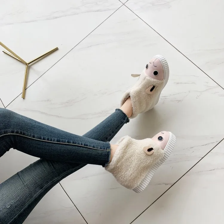 Oversized boots women shoes ankle for ladies woman winter Solid color round head sleeve | Обувь