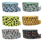 Эластичная лента для шитья, 16 мм, с изображением лотоса и кактуса