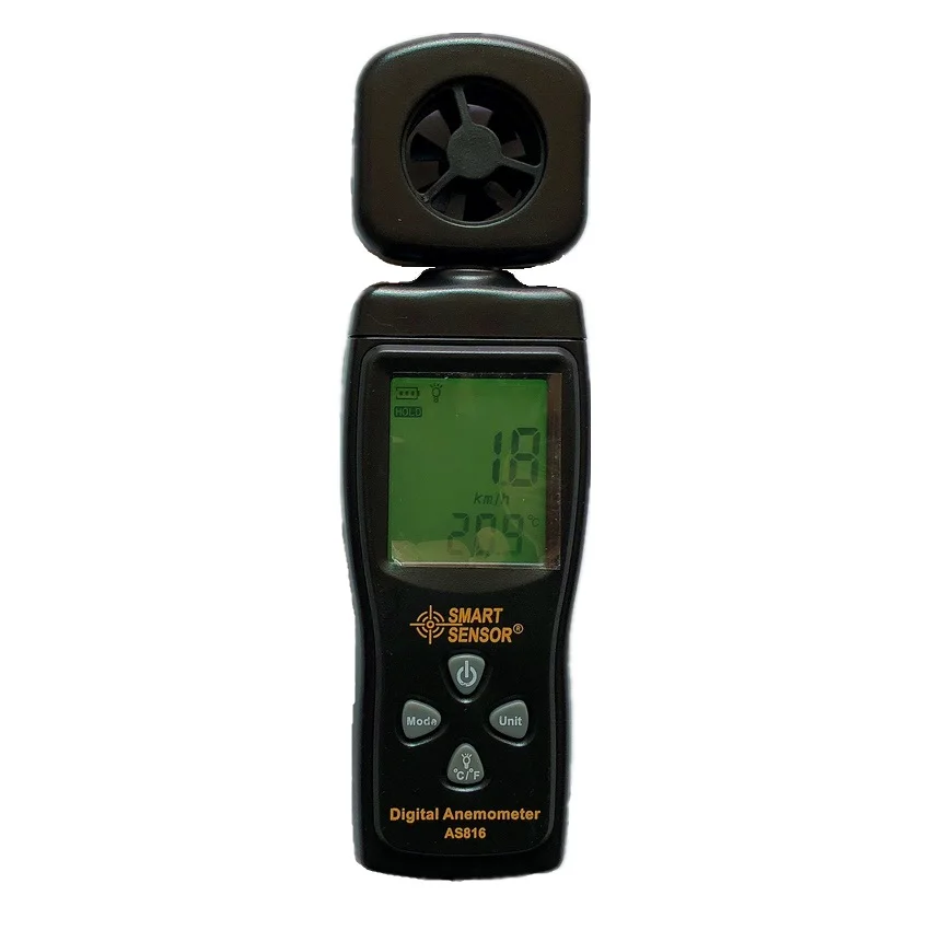 Мультифункциональный Анемометр AS816 ЖК дисплей измеритель скорости ветра воздуха