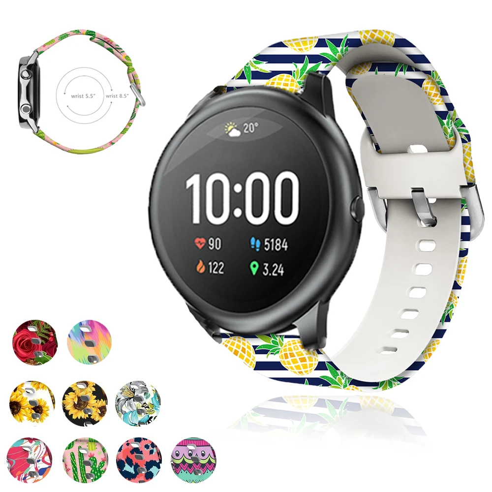 Силиконовый ремешок для смарт часов Xiaomi Haylou Solar LS05 Huawei Watch 2 Sport/huawei GT 2E/Amazfit GTS