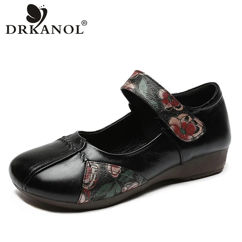 

Модные Лоферы DRKANOL из натуральной кожи на плоской подошве с принтом, женская обувь на плоской подошве, весенняя обувь с круглым носком, неглу...