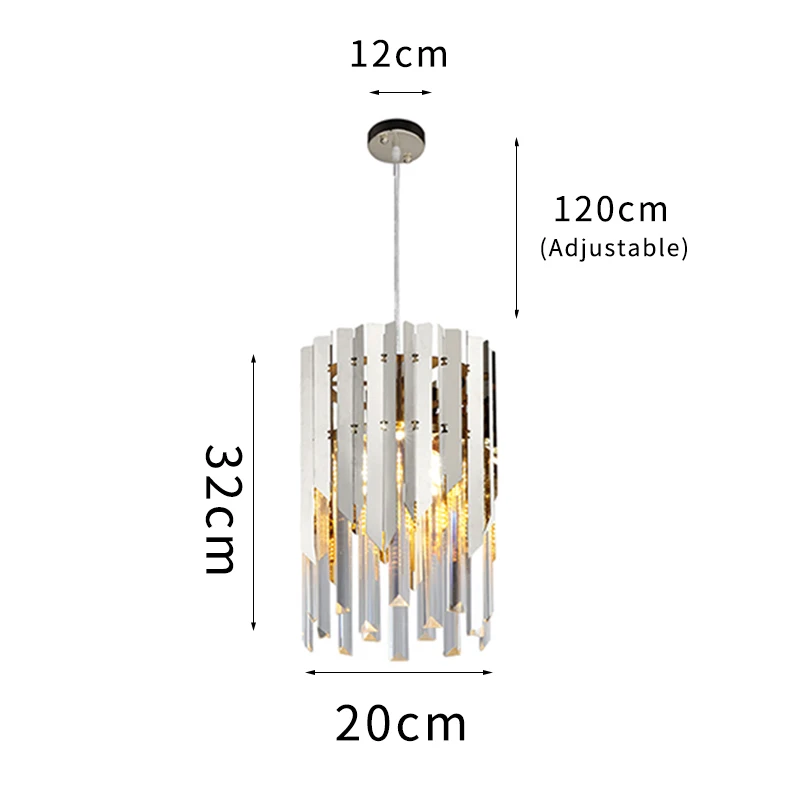 1pc dia 20cm silver Маленький круглый золотой Хрустальный светодиодный Современный Люстра-светильник ing для кухни, столовой, спальни, прикроватный светильник, роскошные подвесные лампы k9 - Цвет абажура: 1pc dia 20cm silver