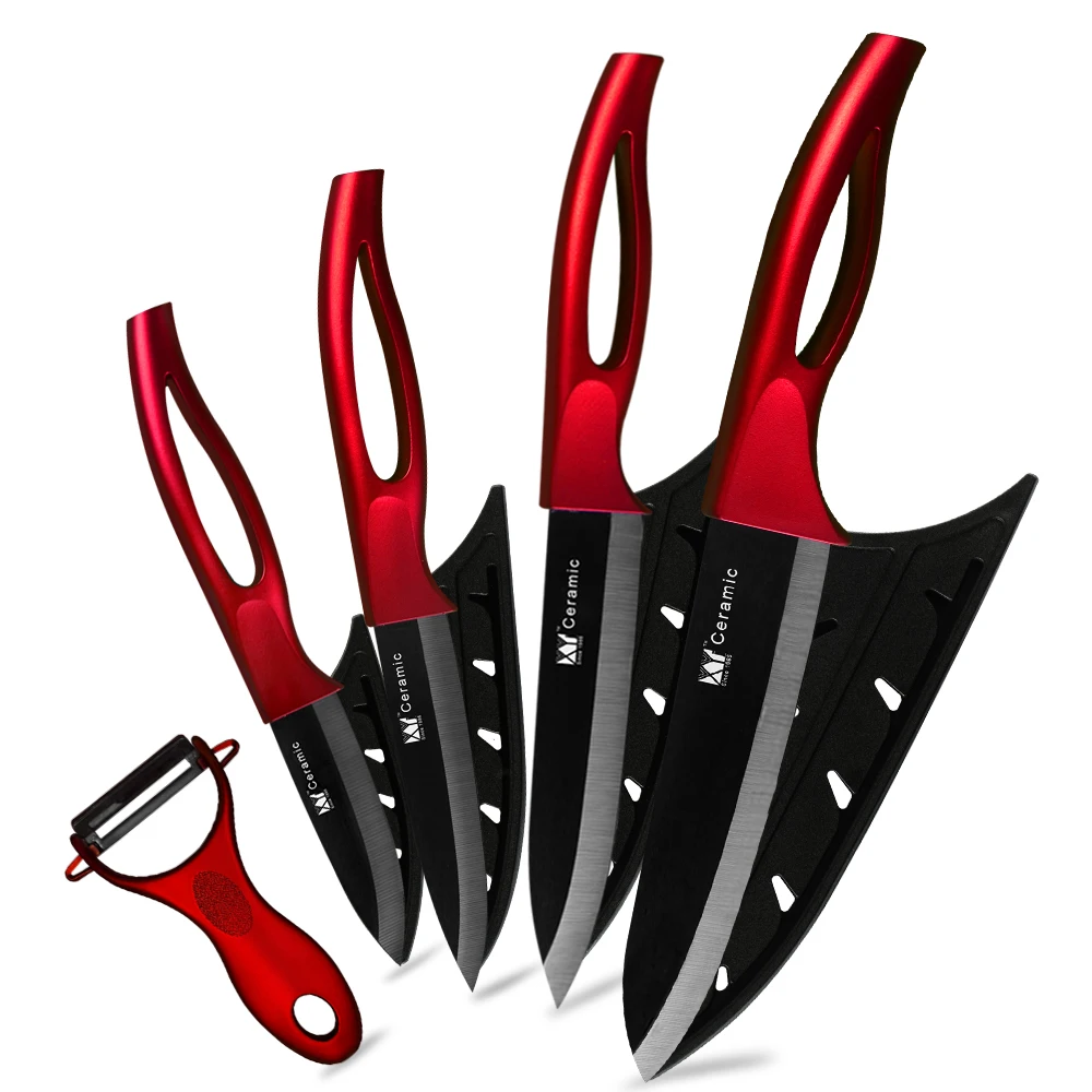 

Kitchen Knife Ceramic Knife Cooking Set 3" 4" 5" 6" inch + Peeler Beauty Blade Paring Fruit Vege Chef Knife Kitchen Tools