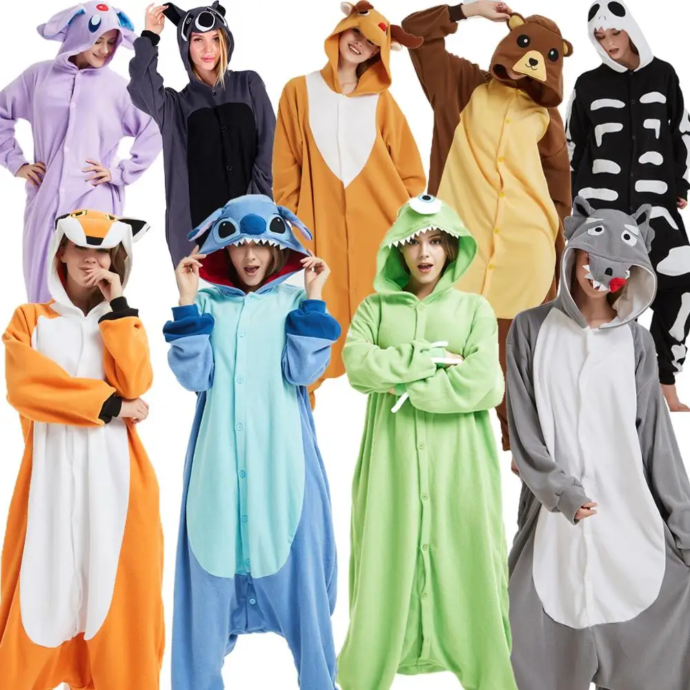 Животное Kigurumi Ститч Тигр лиса медведь волк печенье в виде панды Монстр Скелет