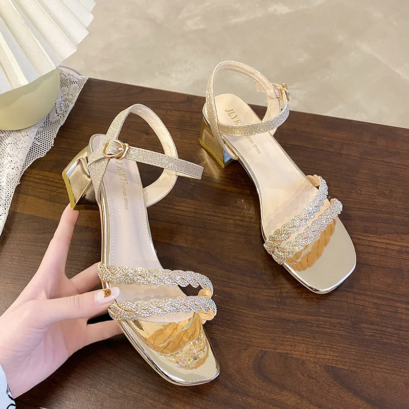 

Female Sandal 2021 Women's Espadrilles Platform Clear Heels Ladies Shoes Summer Buckle Strap Med Girls New High Fashion Comfort