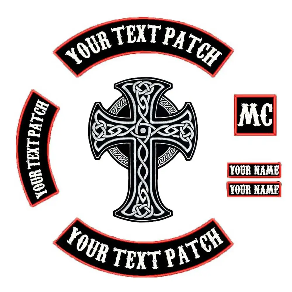 Большие Перекрестные мотоциклетные нашивки с вышивкой швейные этикетки
