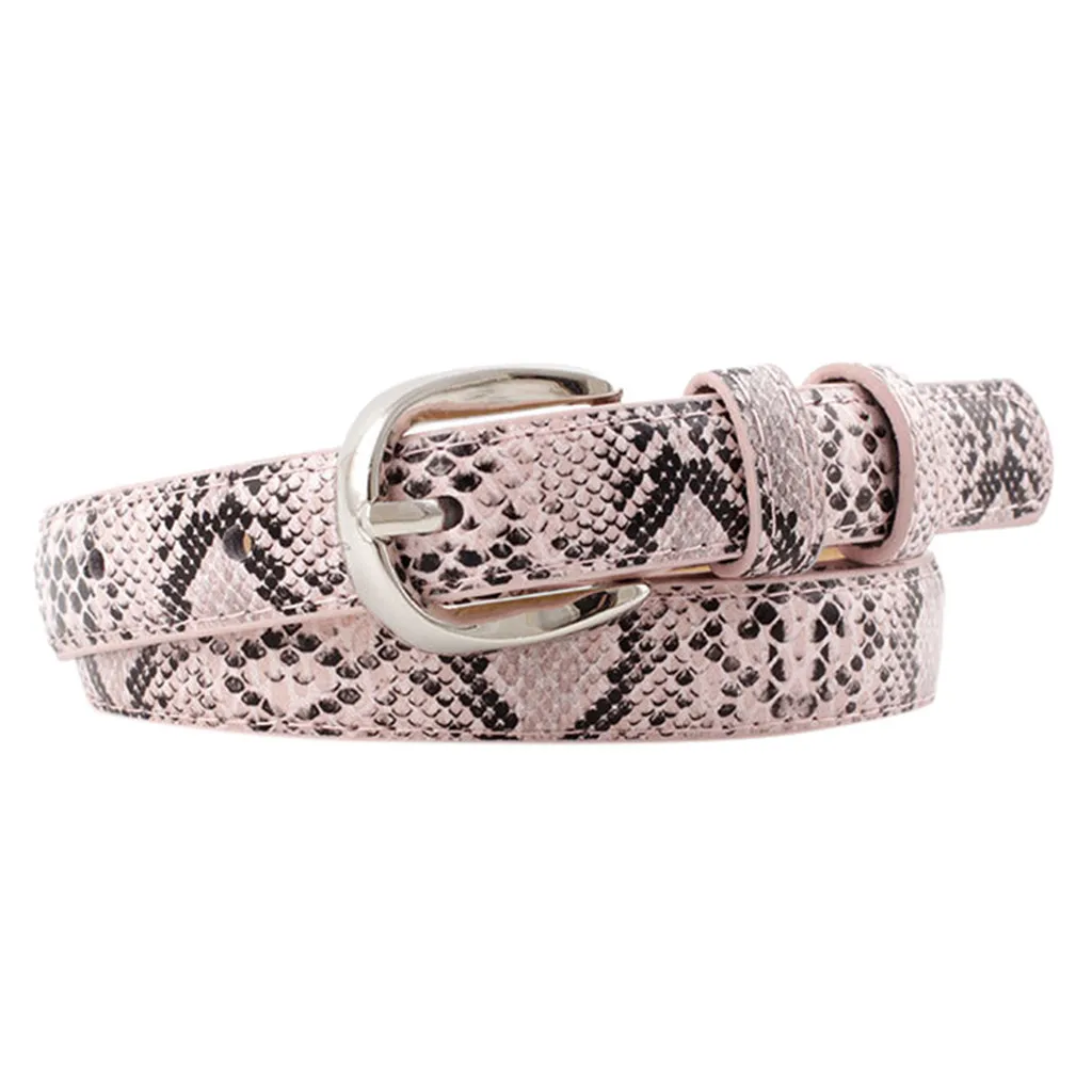 

classic Women Man Buckle Belt Waist Unisex Vintage Leather Snake Buckle Leisure Belt Trouser Accessories 2021