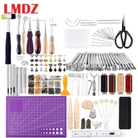 lmdz 183pcs leather kitleathercraft working tool kit with saddle making tools setleather hammer for leather working
