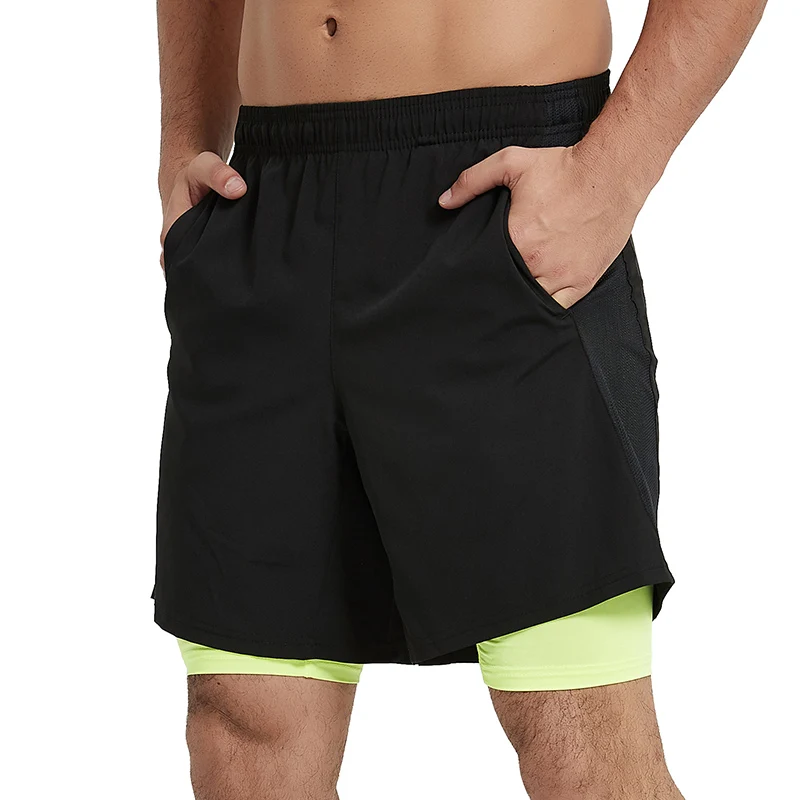 

Joggers Shorts Men 2 in 1 sport shorts Gyms Fitness Bodybuilding Workout Quick Dry Beach Shorts Male Summer Running shorts men