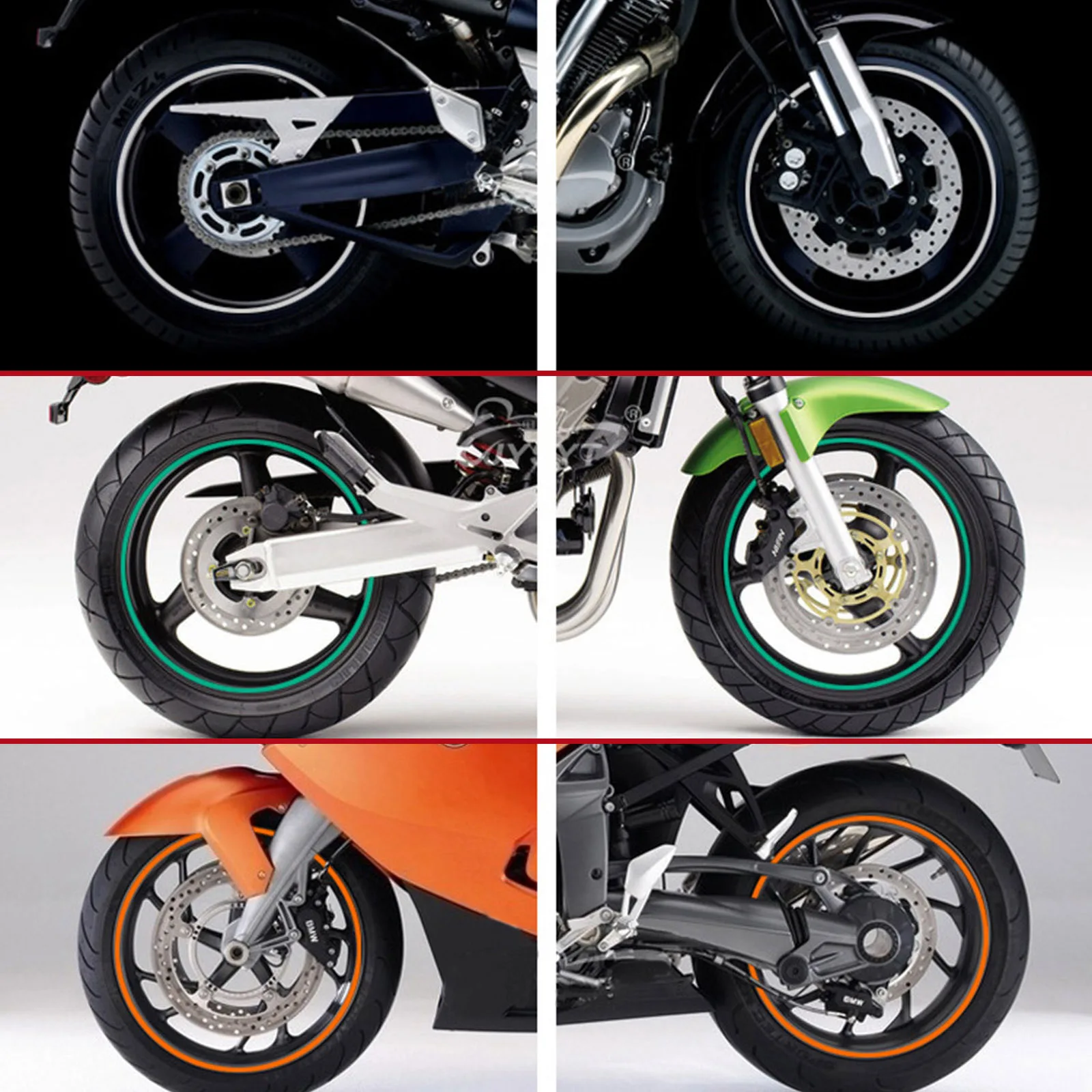 

Motorcycle Wheel Sticker 3D Reflective Rim Tape Auto Decals Strips For Honda CRF 250 1000 L M Kawasaki VERSYS 650 ZG1000 ZRX1100