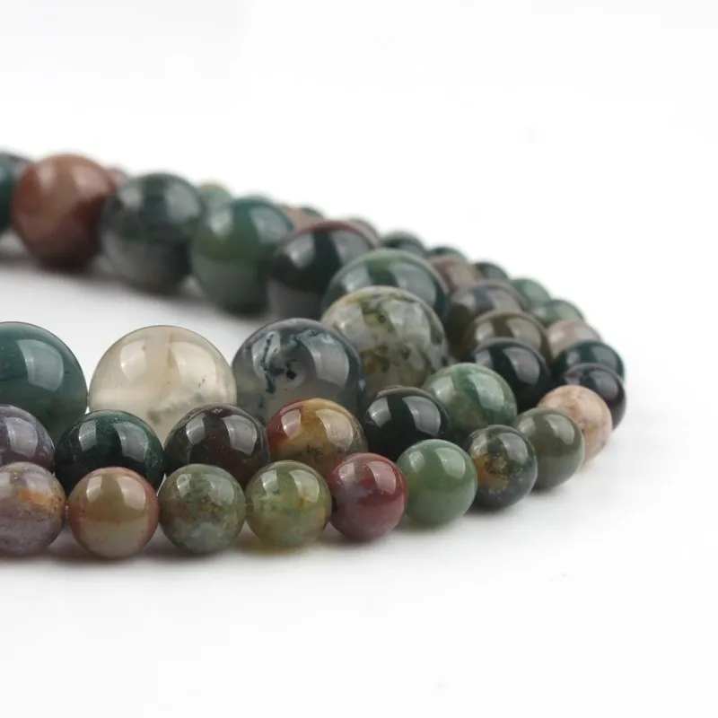 Бусины из натурального камня круглые незакрепленные бусины индийского агата для