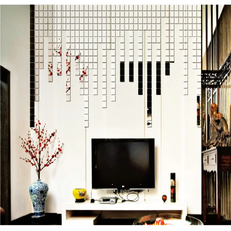 5000 шт./пакет квадратном каблуке с украшением в виде кристаллов стерео Зеркальная