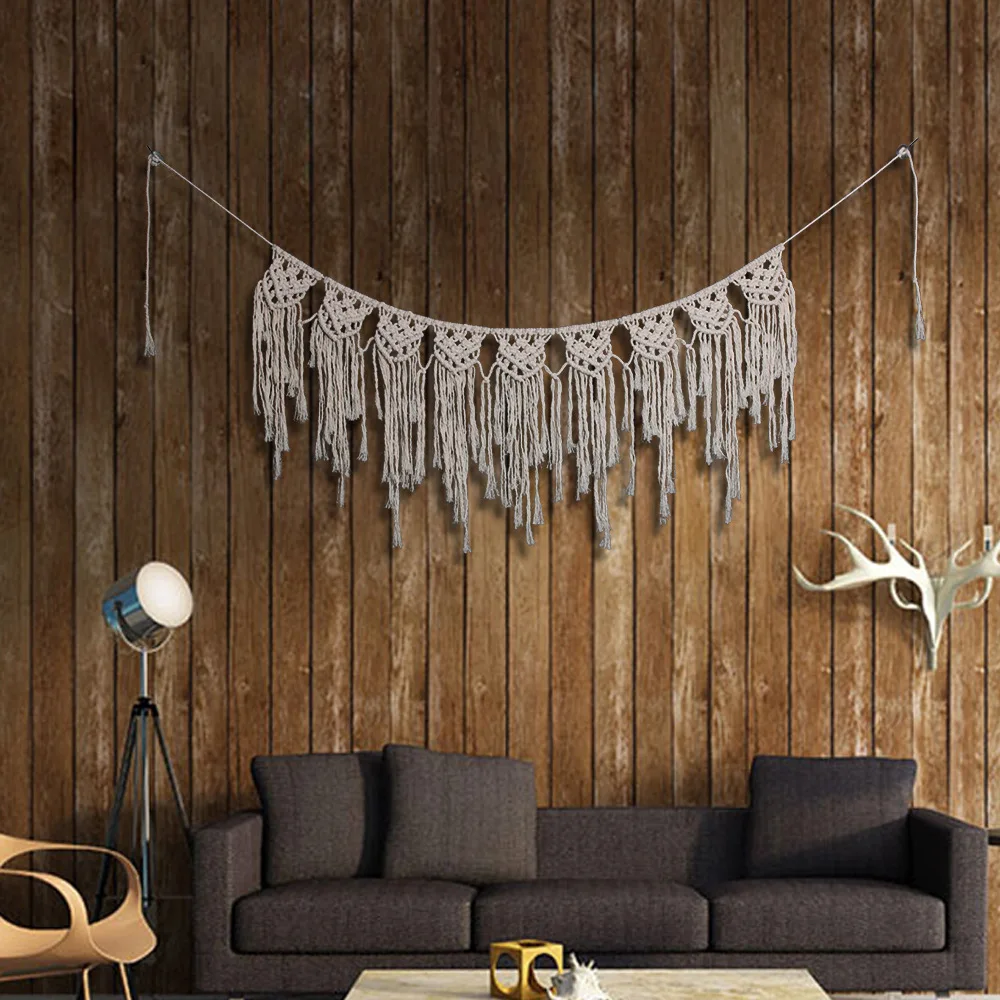 

Macrame Wall Hanging Cotton Rope Tassel Tapestry Bohemian Home Living Room Decoration Boho Europe Art Decor Accessories T04