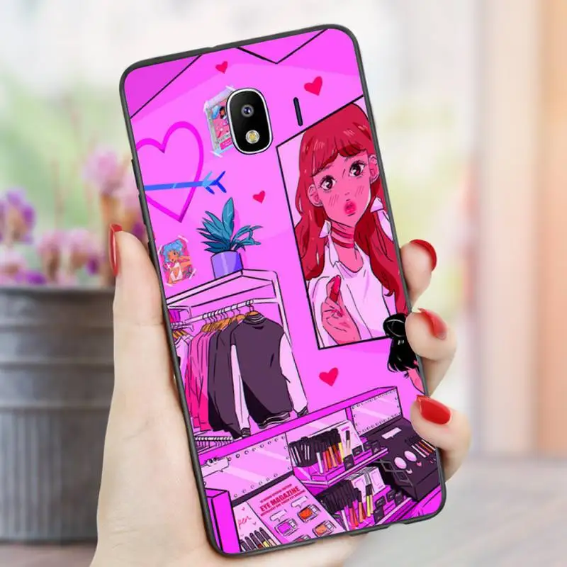 

Retro Sweet girls anime Sailor Moon japanese Phone Case For samsung Galaxy J8 note 10 20 lite plus pro Black nax fundas cover