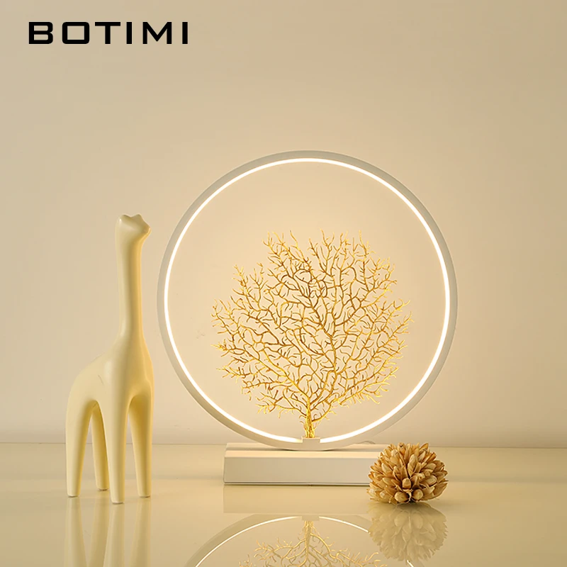 Скандинавское дерево в форме арт деко круглая Настольная лампа для гостиной