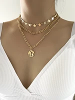 stillgirl 3layer vintage gold chain star pendant necklace for women boho map geometric set female fashion jewelry bijoux femme