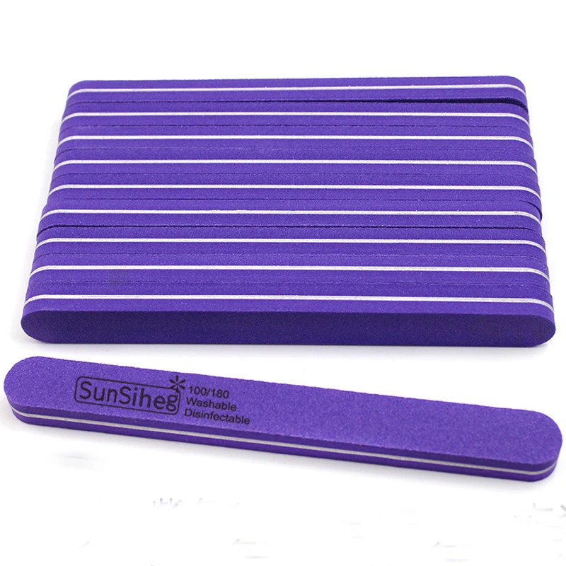 Профессиональные пилочки для ногтей 10 шт./лот 100/180 моющиеся шлифовальные