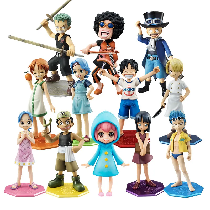 

Bandai Original MEGAHOUSE One Piece POP Childhood Luffy Sanji Usopp Nami Noki Sauron Robin Sabo Figure Collection Ornaments