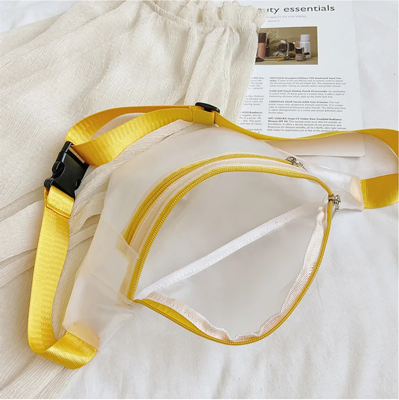 Прозрачная поясная сумка женский прозрачный кошелек карамельных цветов легкая