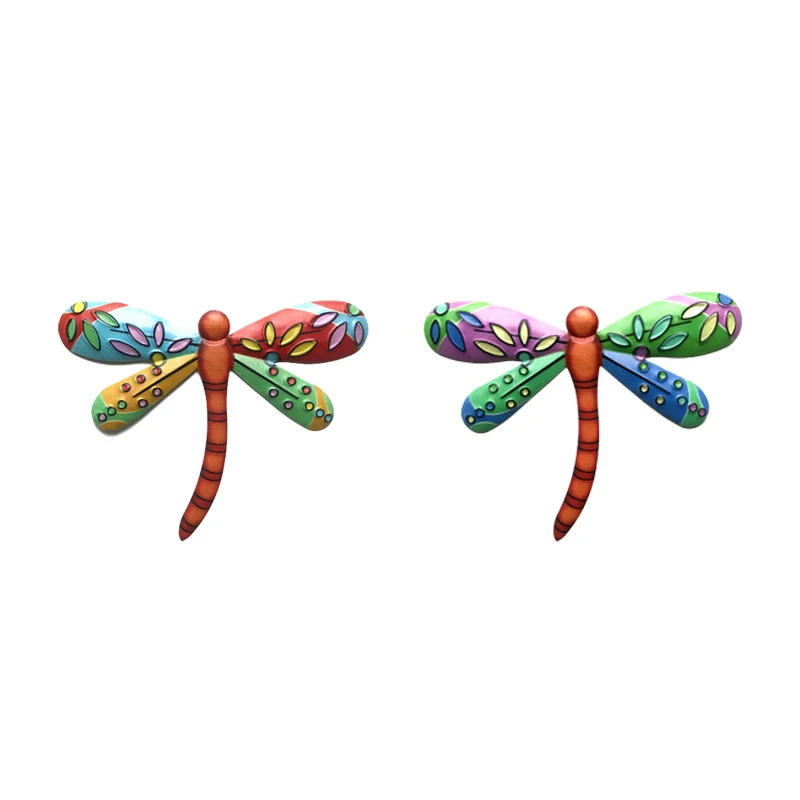 

1PC Metal Dragonfly Wall Artwork for Garden Decoration Miniaturas Animal Outdoor Statues and Sculptures for Yard Decoration
