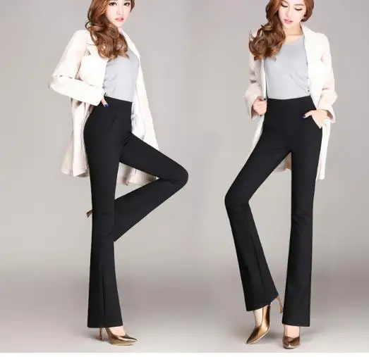 Брюки-Капри с высокой талией для женщин деловые брюки большого размера офиса