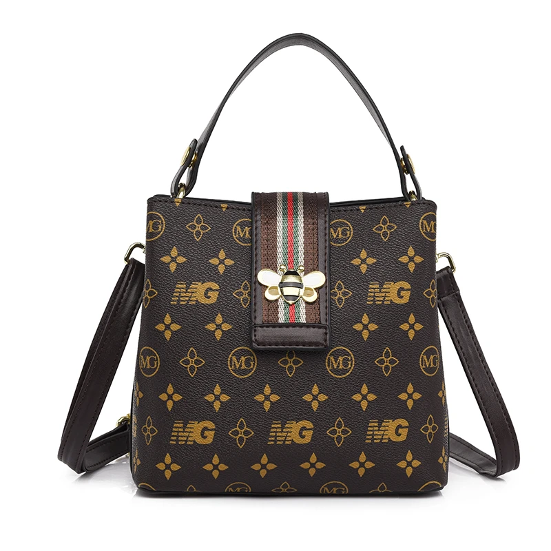 

Luxury Designer Handbag Printed Letter Leather Large Capacity Bucket Shoulder Tote Crossbody Bags Bolso Mujer Sac De Luxe Femme