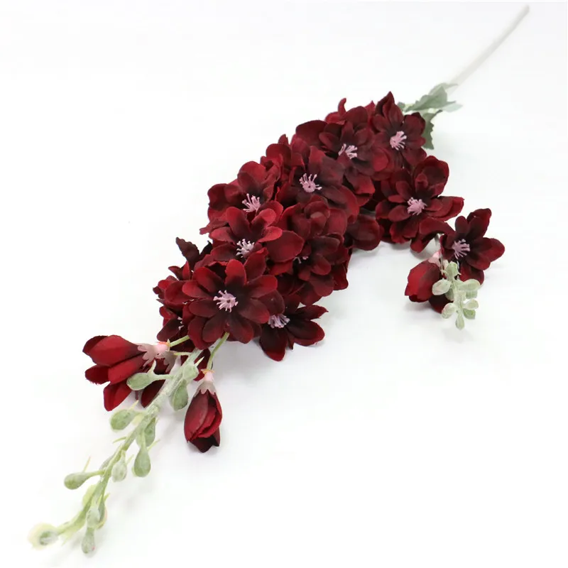 Wine red 87 см фиолетовый delphinium DIY букет орхидей Шелковый гиацинт Континентальный Искусственные цветы Свадебные, домашние, вечерние, рождественские украшения - Цвет: Wine red