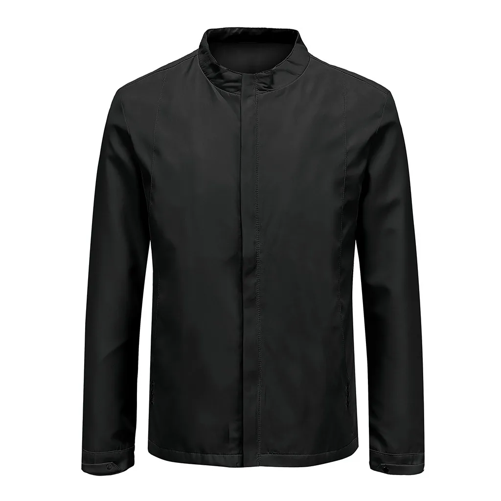 Куртка мужская однотонная с длинным рукавом на осень/зиму | Мужская одежда