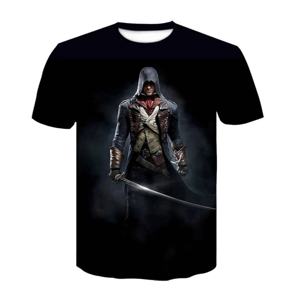 Странные Вещи Футболка Топ игры assassins creed 3D с принтом harajuku футболка белая рубашка