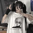 Женская футболка с коротким рукавом, с изображением героев мультфильмов японского аниме, Токийский Гуль, канеки, Кен, футболка большого размера, женская