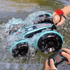 Радиоуправляемый автомобиль-амфибия 4WD, трюки, автомобиль с радиоуправлением, двусторонняя Водонепроницаемая игрушка для езды по бездорожью, для пляжа, скалолазания для мальчиков