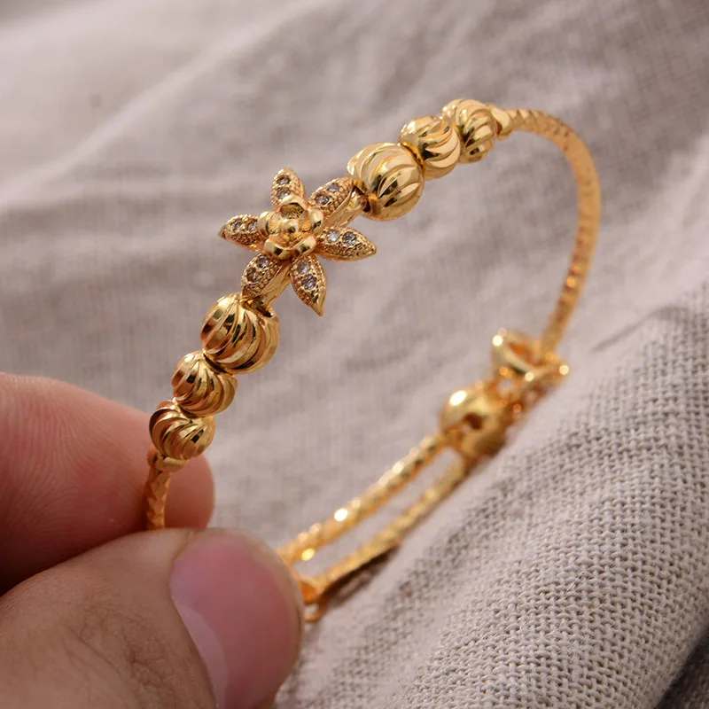 24 к 4 шт. этнические золотые цветные дубайские браслеты для мальчиков и девочек