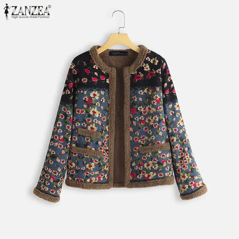 Женская зимняя куртка с длинным рукавом и цветочным принтом | одежда
