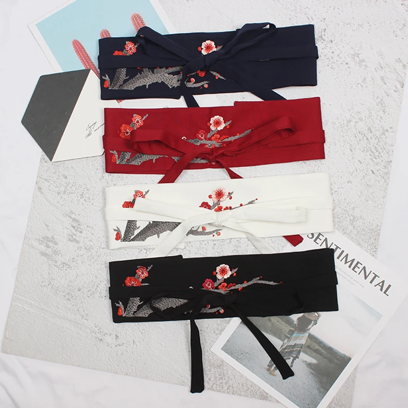 

[EAM] black embroidery bandgae split joint lone wide Belt Personality Women New Fashion Tide All-match Spring 2021 1Y690