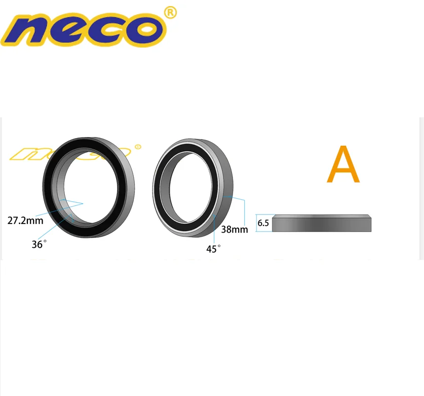 Neco подшипник гарнитура 1 1,5 дюймов E2 38-41 48,9 51 51,8 52 8 6,5 7 мм 36 45 градусов для шоссейного велосипеда