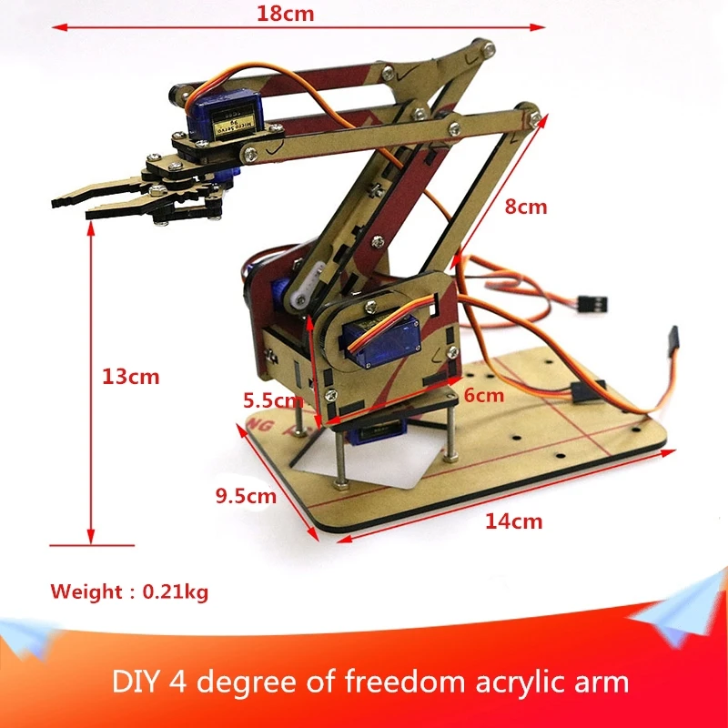 Сделай Сам 4 степени свободы Собранный акриловый Рычаг/механический ручной