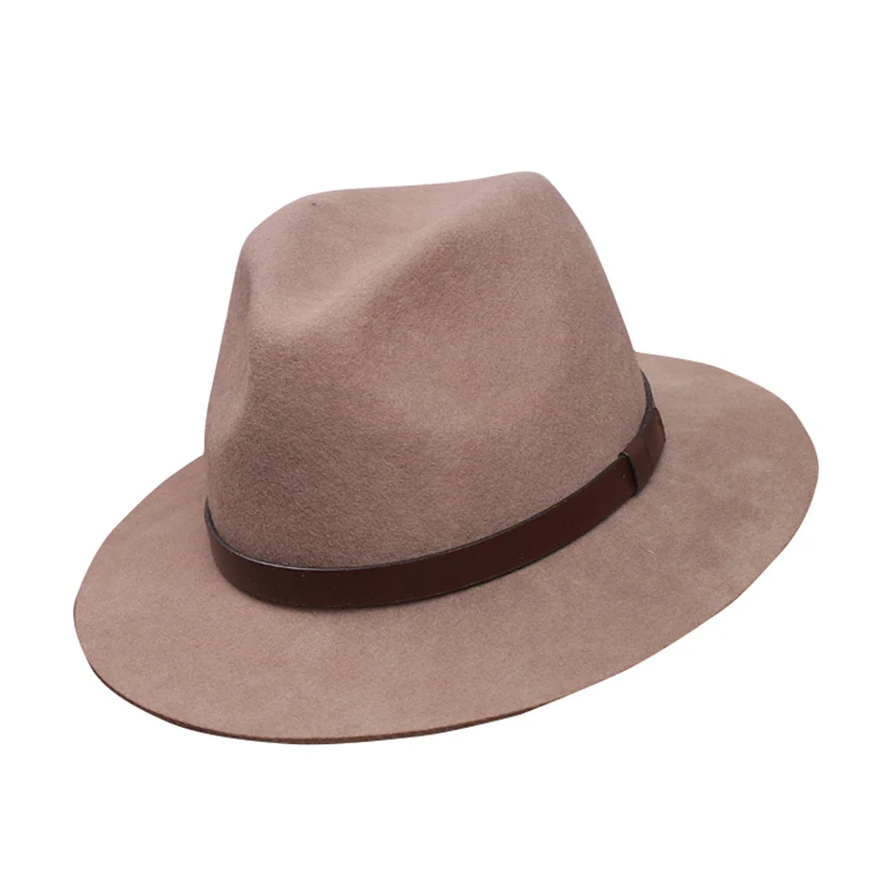 Зимние Модные фетровые шляпы унисекс из шерсти и фетра женские кожаные с