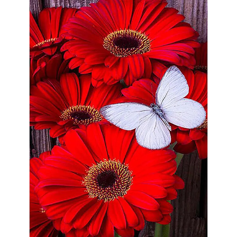 

LUOVIZEM DIY 5D Diamond Painting Daisy Flower Full Square/Round Drill Mosaic Embroidery Cross Stitch Home Decor Picture