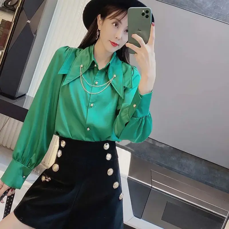 

Women Long Sleeve Casual Style Blouse Top Female Loose Blouses Lovely Vintage Shirts Fashion Ladies Blouses Button Up Shirt A03