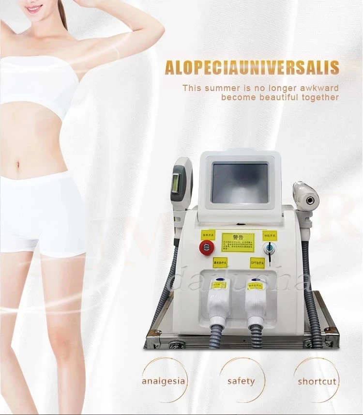 

2021 newest portable IPL hair removal Laser nd yag /Multifunction Laser Beauty Machine SHR IPL ND YAG with 2 handles