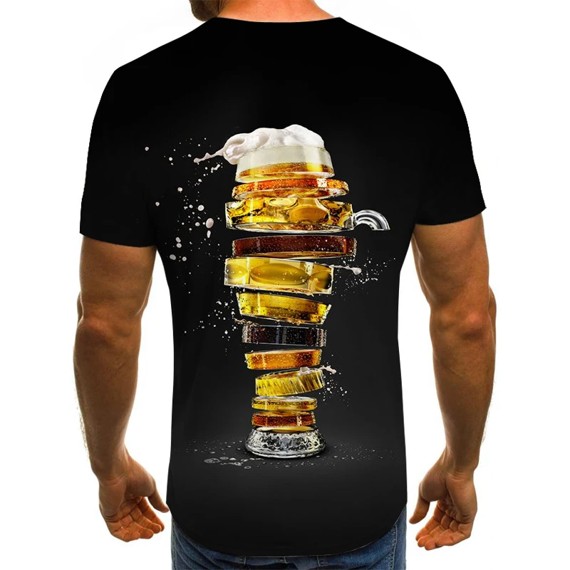 

2021Summer Men 3D T-Shirt Beer Time Short Sleeve O-Neck Fashion Funny 3D Printed T Shirt Casual Men Tops Tees Streetwear T-shirt