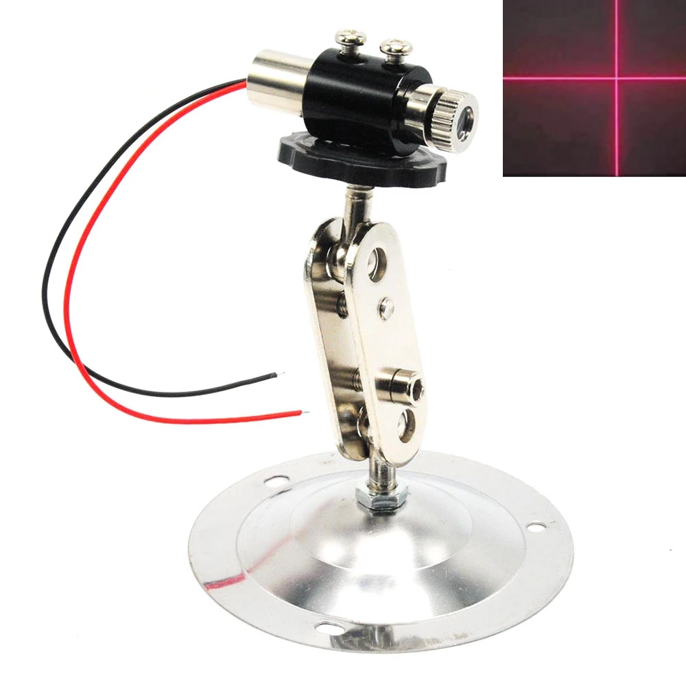 

Cross Beam Red Lights 650nm 5mw Laser Diode Module 3V-5V w/ 12mm Holder Heat Sink